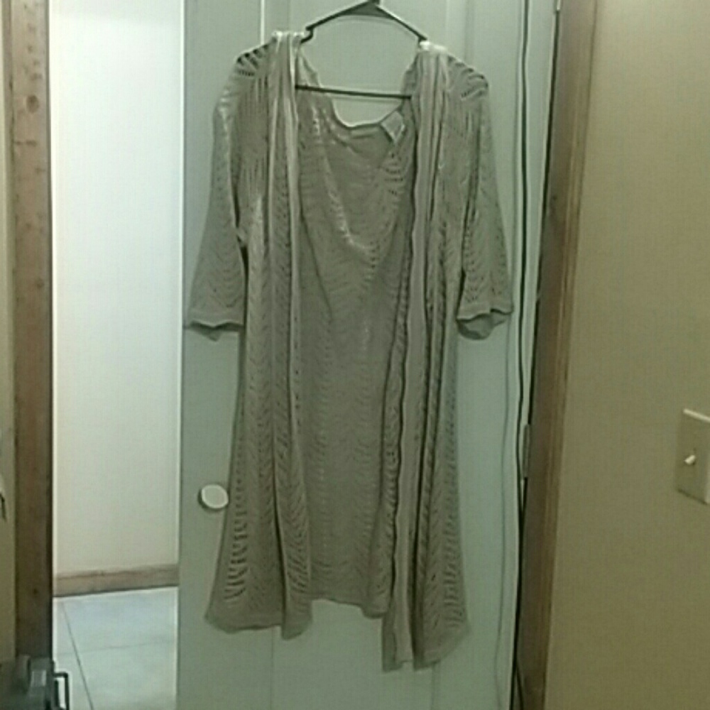 Long crochet cardigan